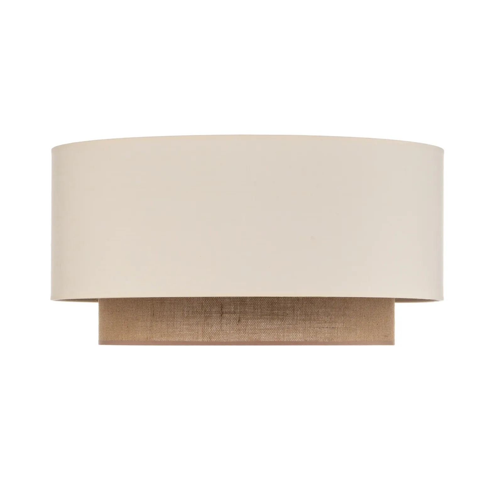 Plafón Boho, color crudo/marrón, Ø 60 cm, de tela