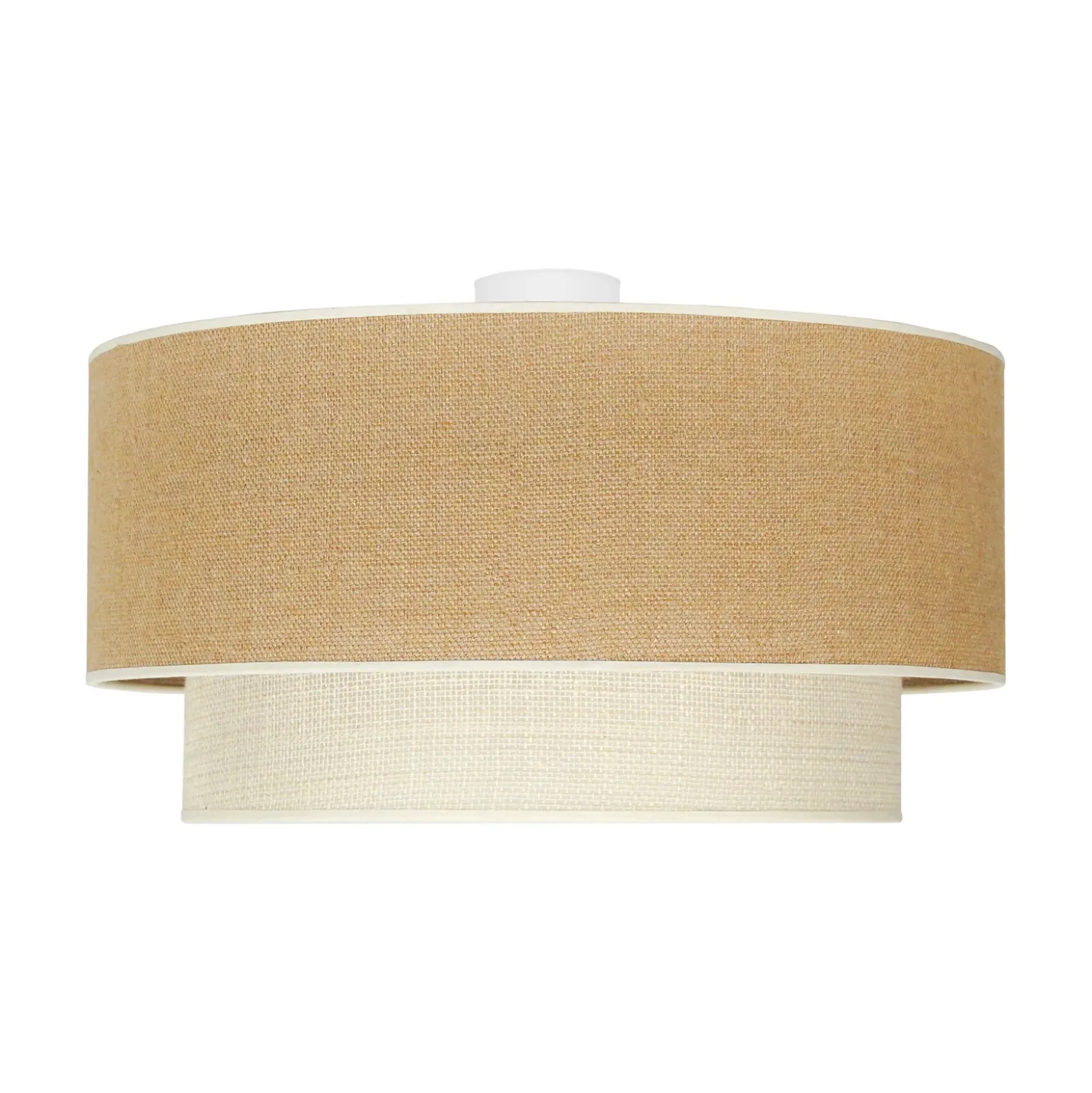 Plafón Boho, marrón/beige, Ø 60 cm, de tela