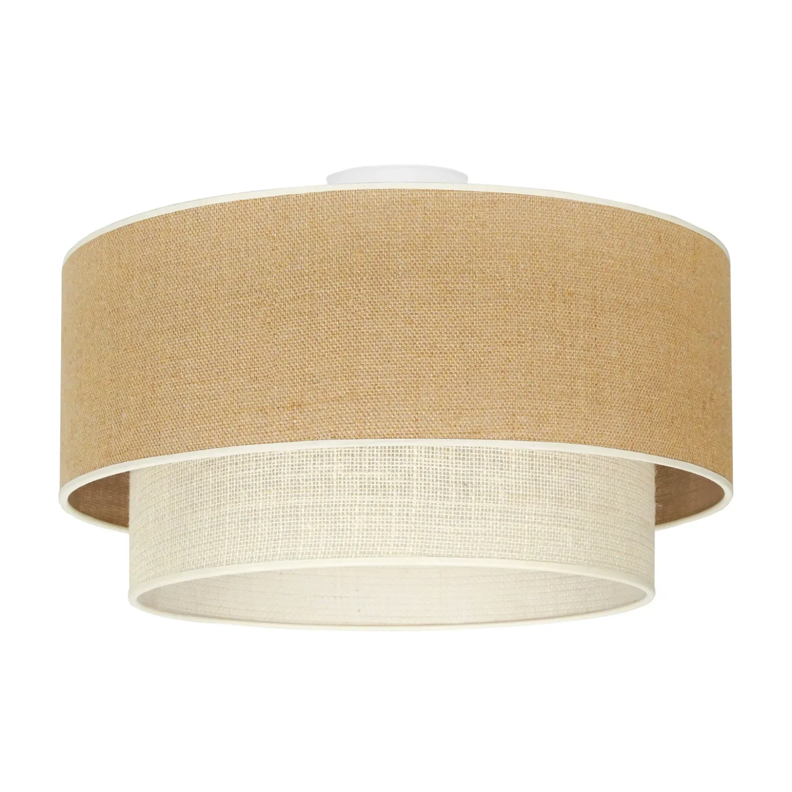 Plafón Boho, marrón/beige, Ø 45 cm, de tela