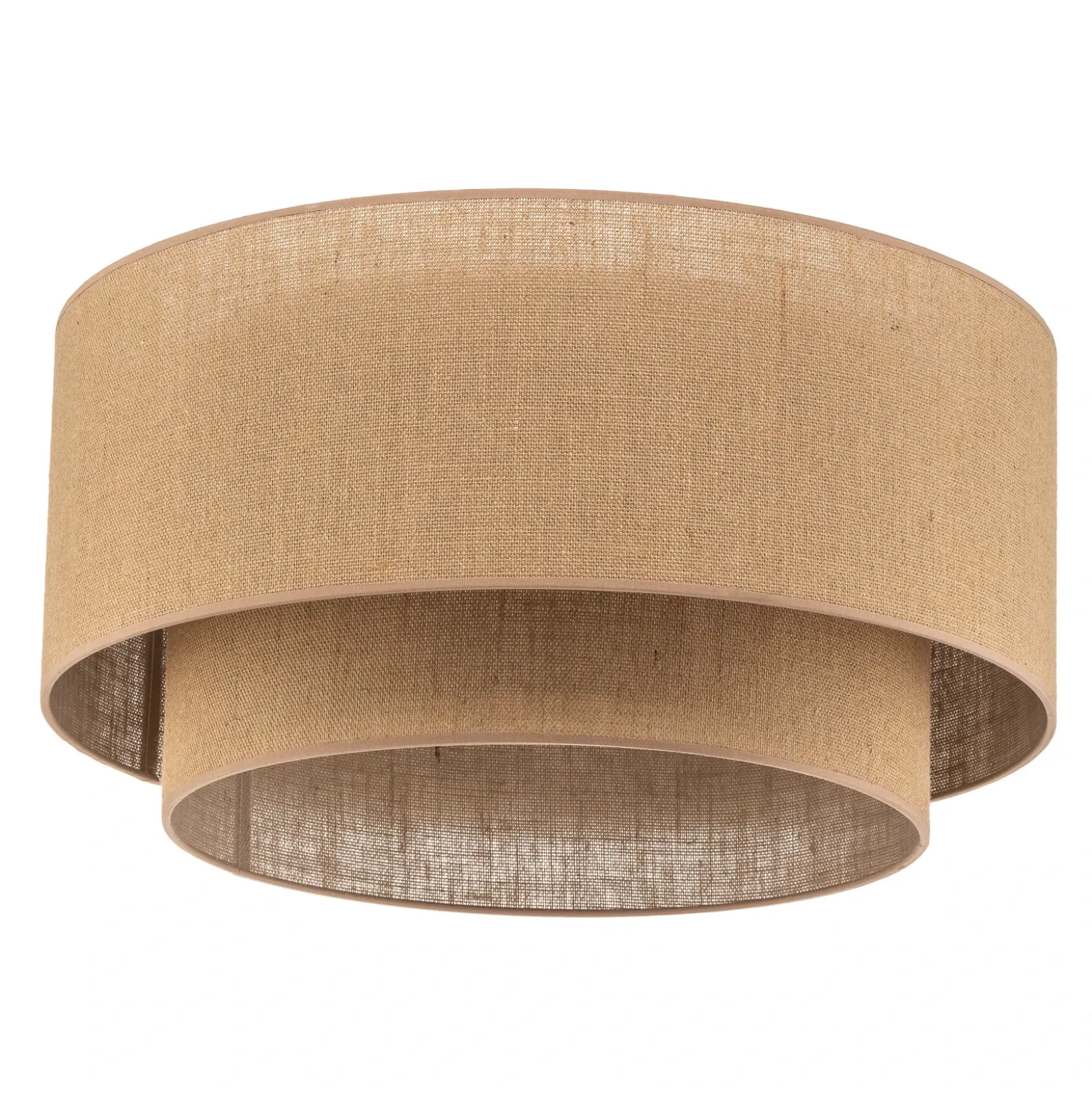 Plafón Boho, marrón, Ø 60 cm, de tela