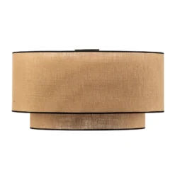 Plafón Boho, marrón/negro, Ø 60 cm, de tela