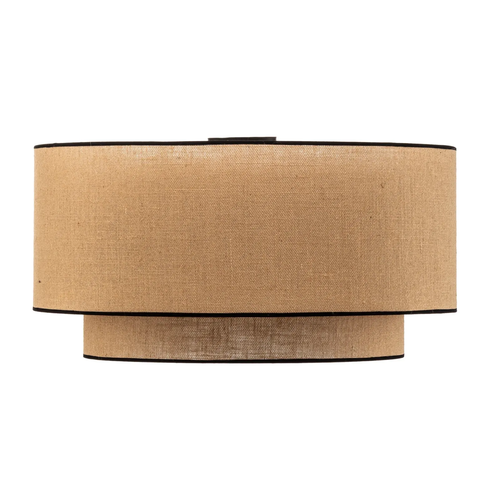 Plafón Boho, marrón/negro, Ø 60 cm, de tela