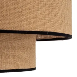 Plafón Boho, marrón/negro, Ø 60 cm, de tela
