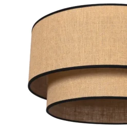 Plafón Boho, marrón/negro, Ø 60 cm, de tela