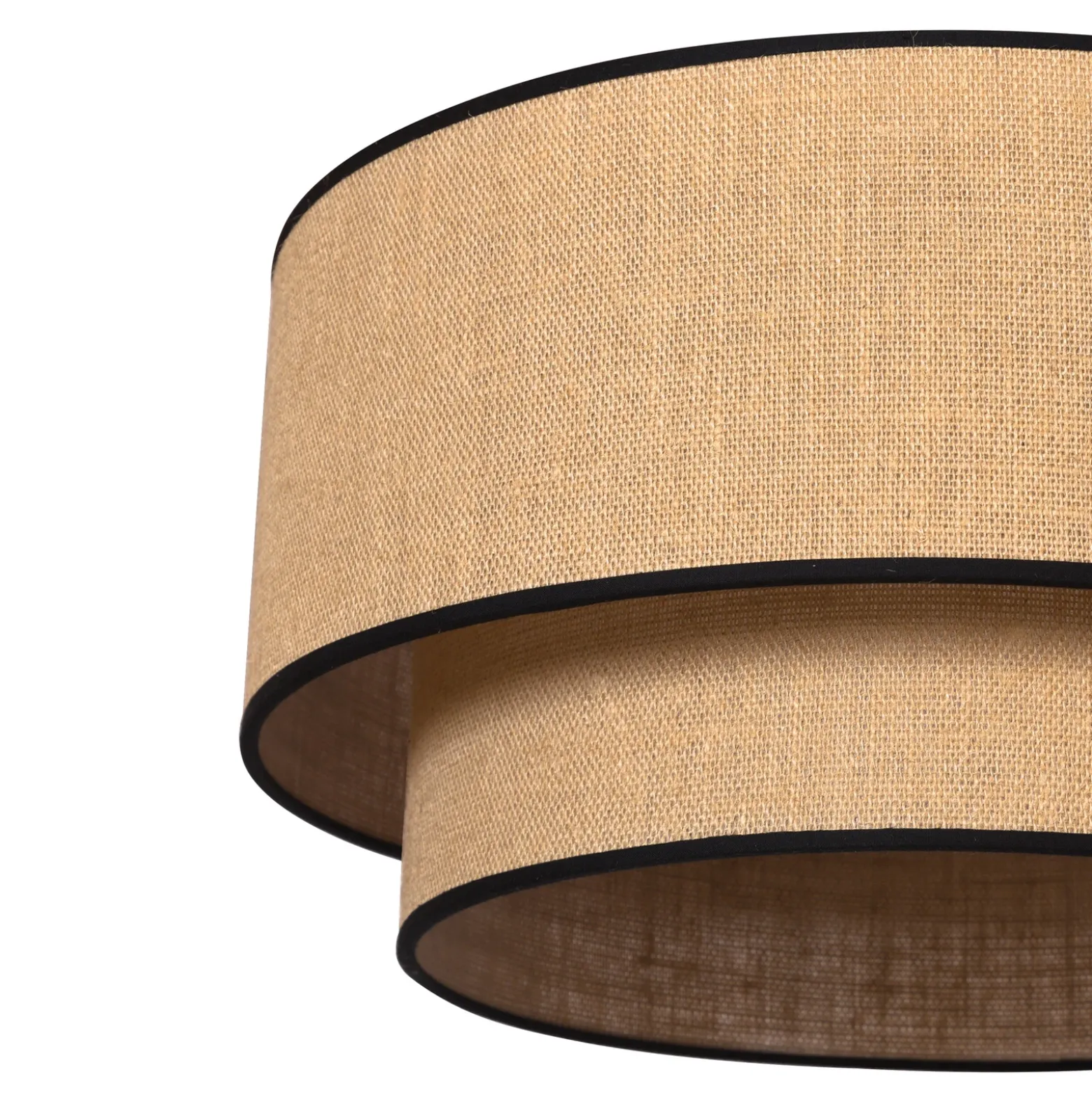 Plafón Boho, marrón/negro, Ø 60 cm, de tela
