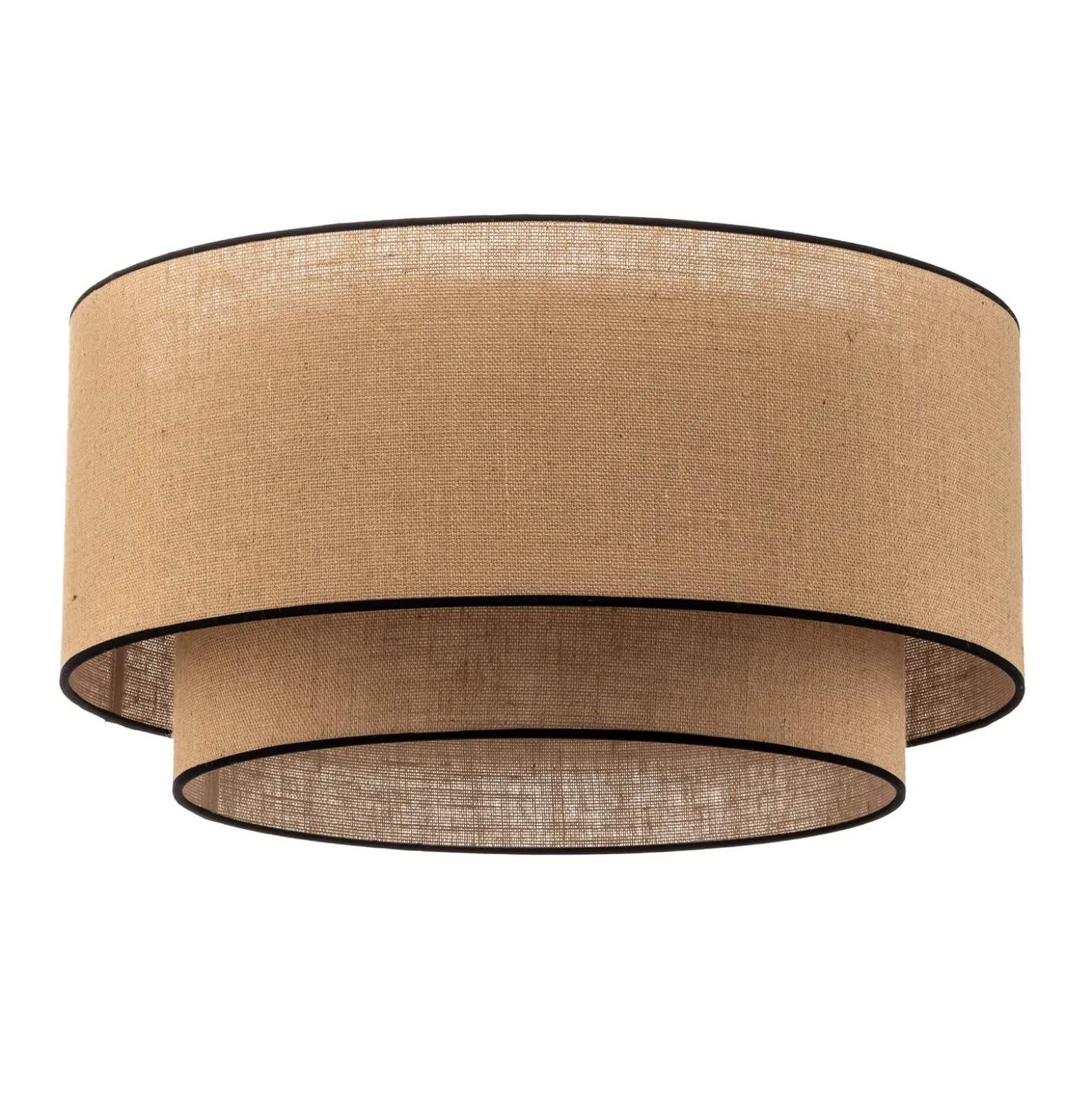 Plafón Boho, marrón/negro, Ø 60 cm, de tela