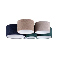 Plafón Boucle 6 luces azul/verde/cappuccino/gris
