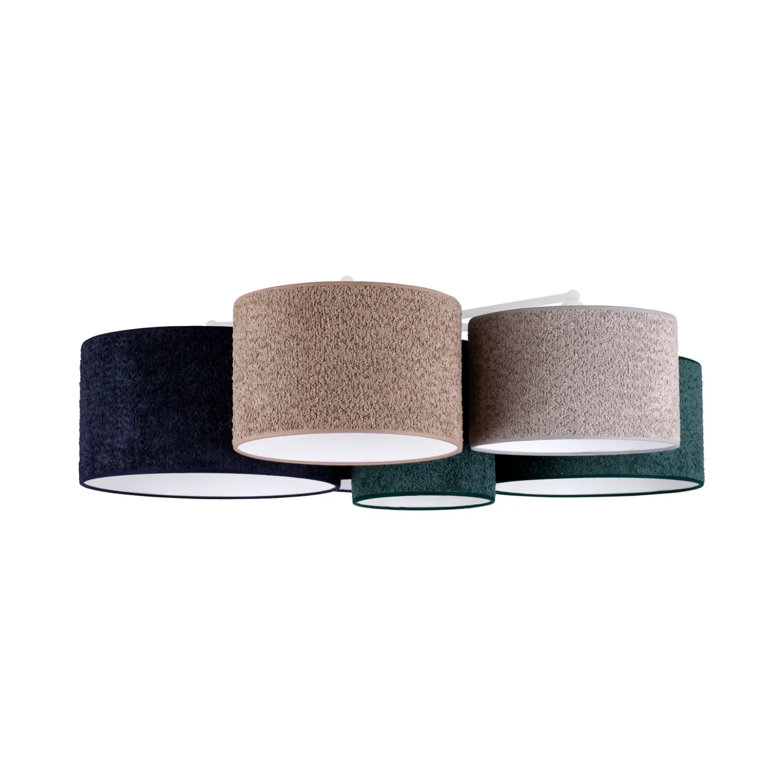 Plafón Boucle 6 luces azul/verde/cappuccino/gris