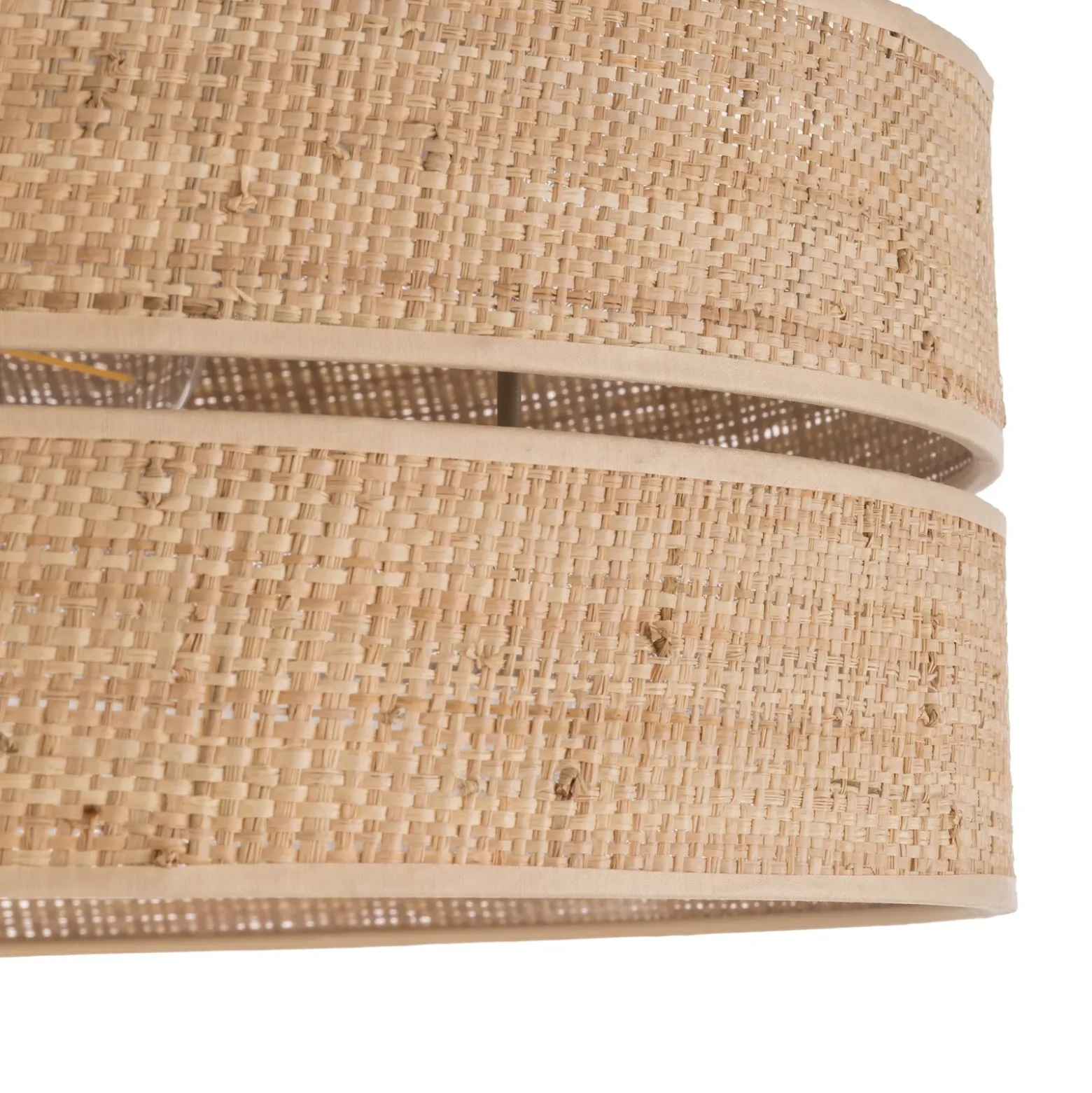 Plafón Calma, beige, rafia, Ø 60 cm, E27