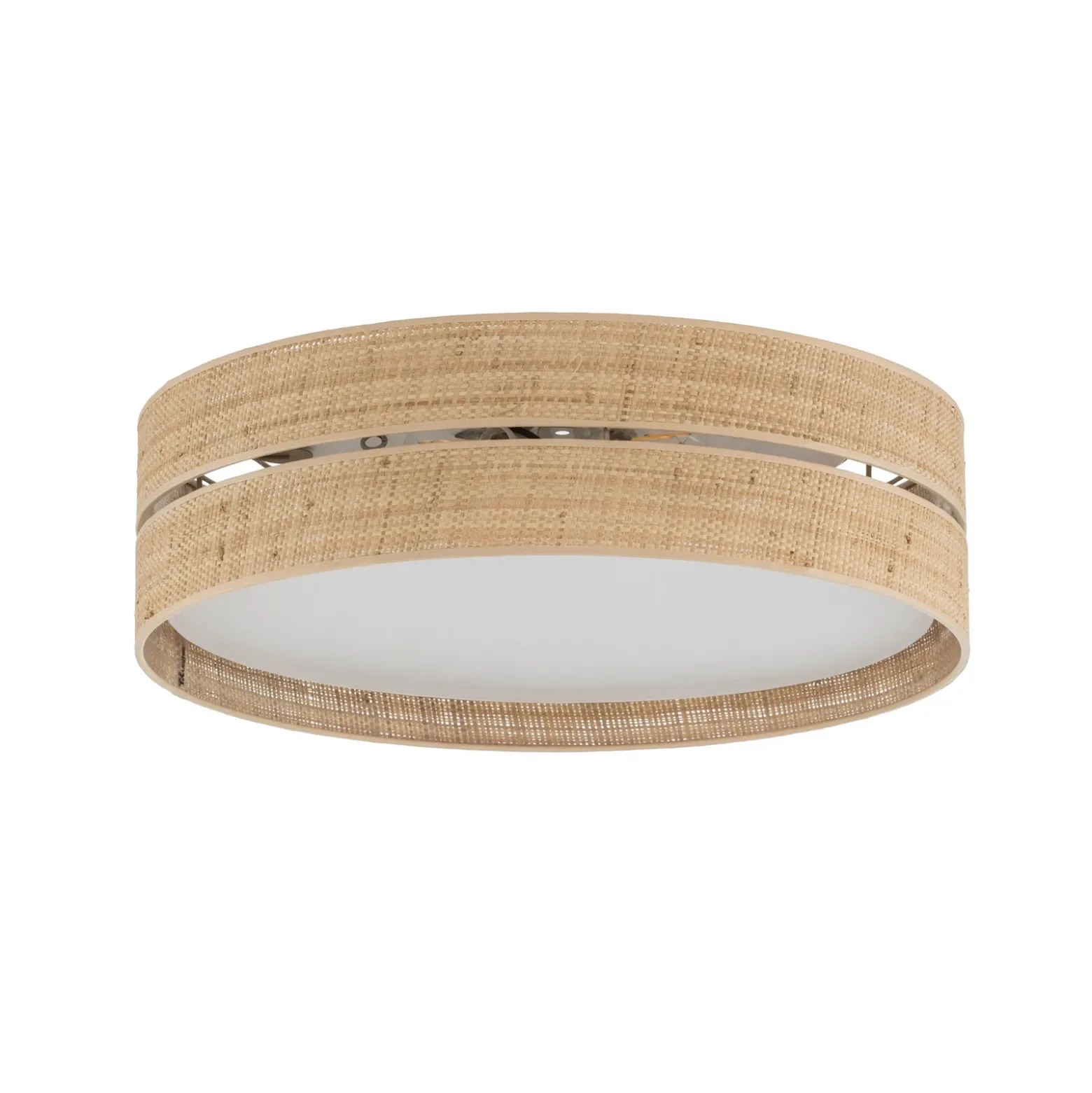 Plafón Calma, beige, rafia, Ø 60 cm, E27