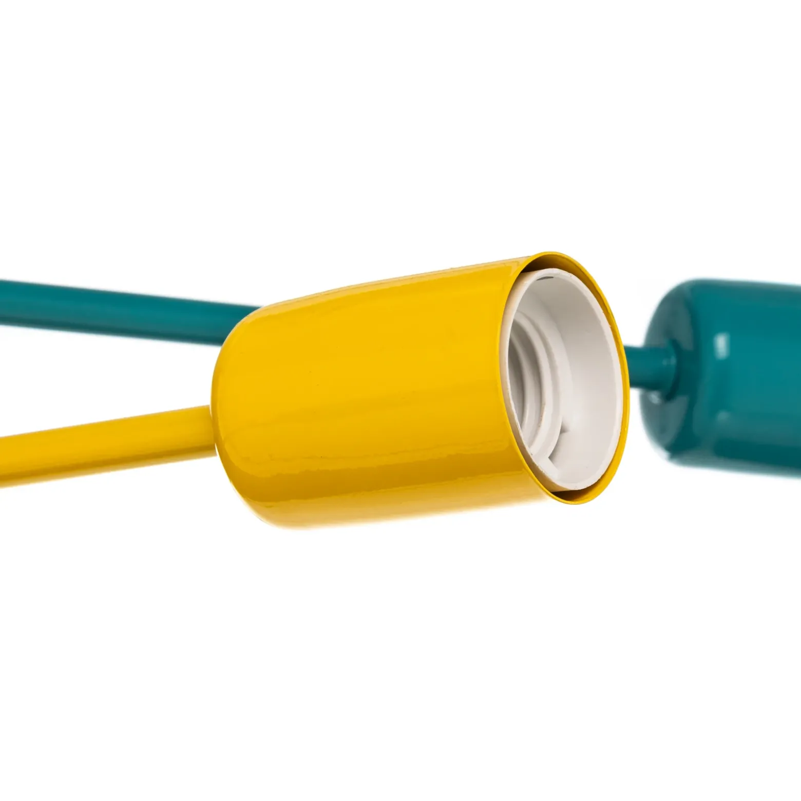 Plafón Cambridge, 6 luces amarillo-turquesa-azul