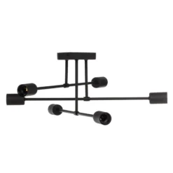 Plafón Cambridge, 6 luces, negro