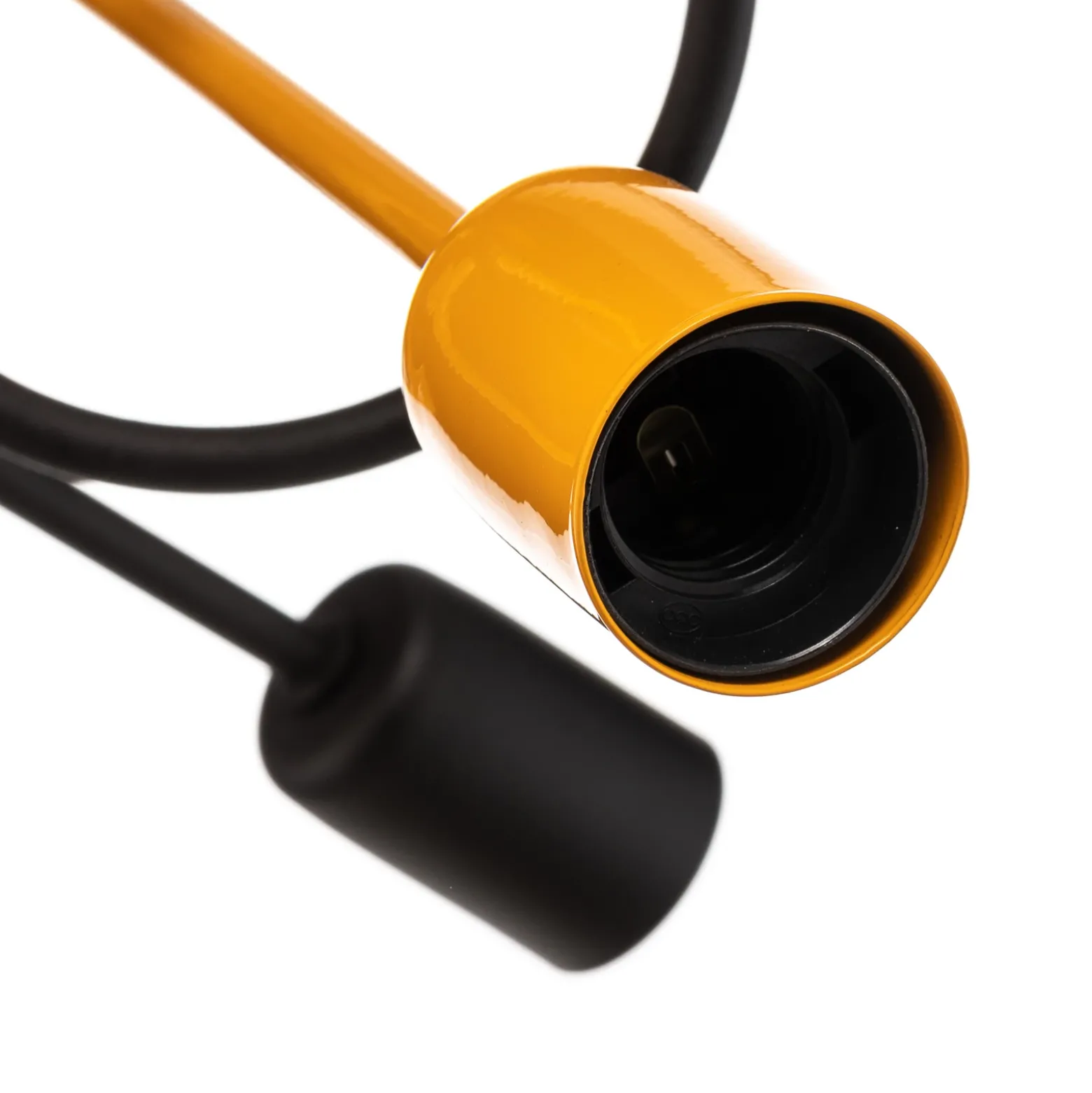 Plafón Cambridge, 4 luces, negro-naranja