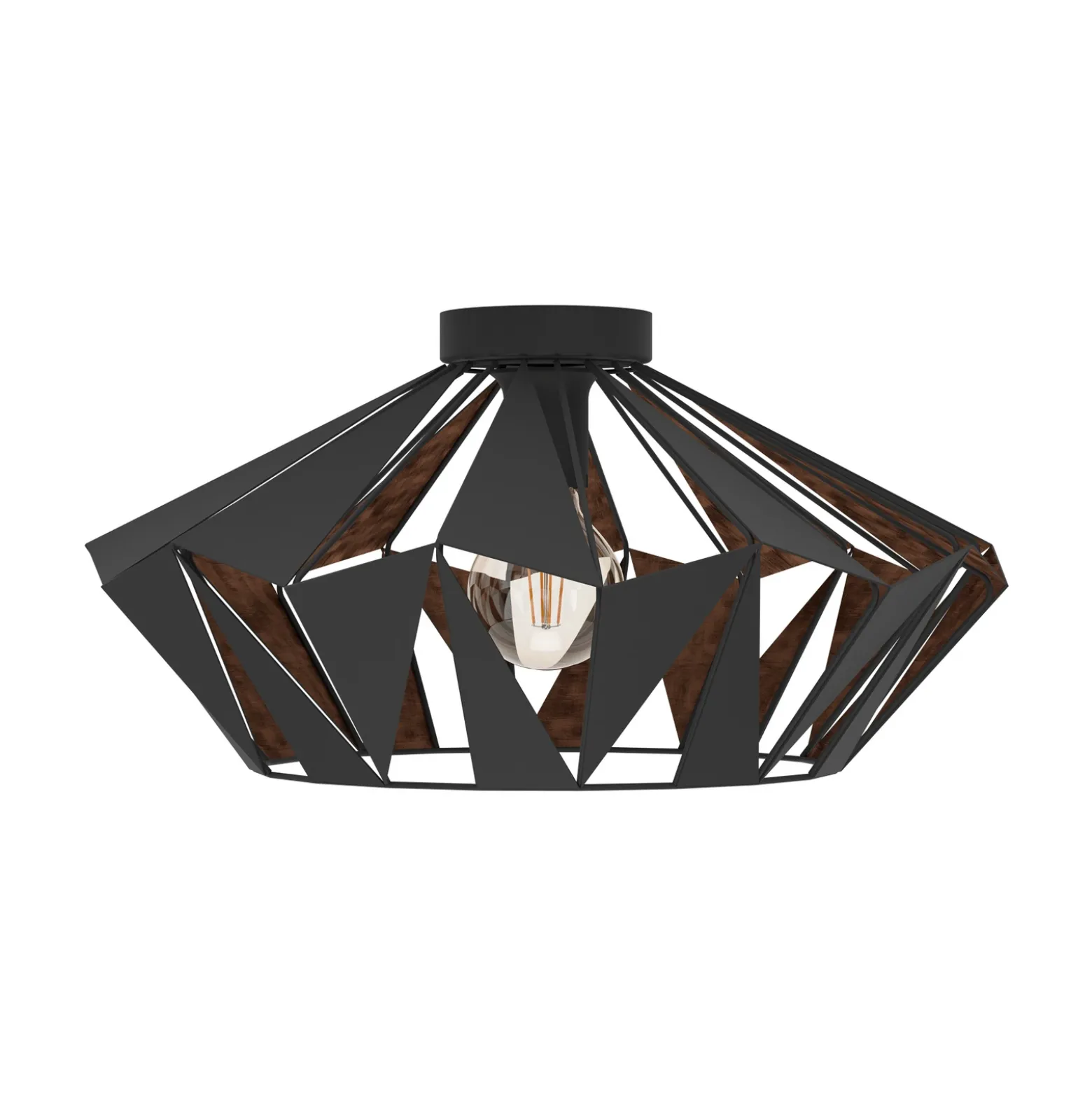 Plafón Carlton, Ø 47 cm, negro/cobre