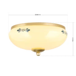 Plafón Casa Rural latón crema azul Ø 28cm