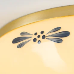 Plafón Casa Rural latón crema azul Ø 28cm