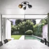 Plafón Casco, 3 luces, negro