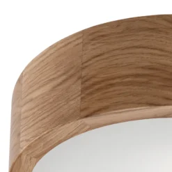 Plafón Caspian, Ø 27 cm, IP54, roble