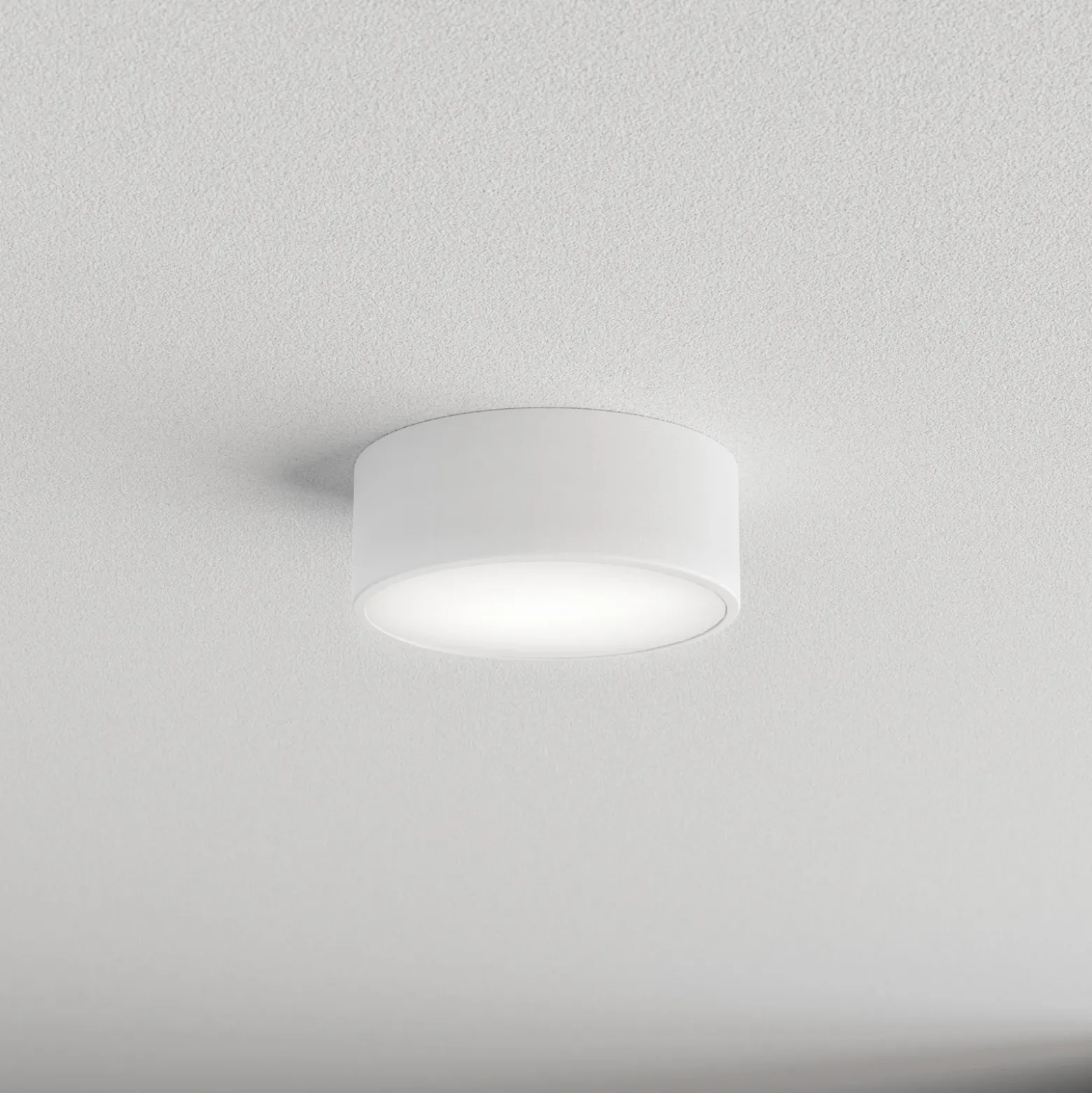Plafón Cleo, Ø 20 cm, IP54, blanco, metal, E27