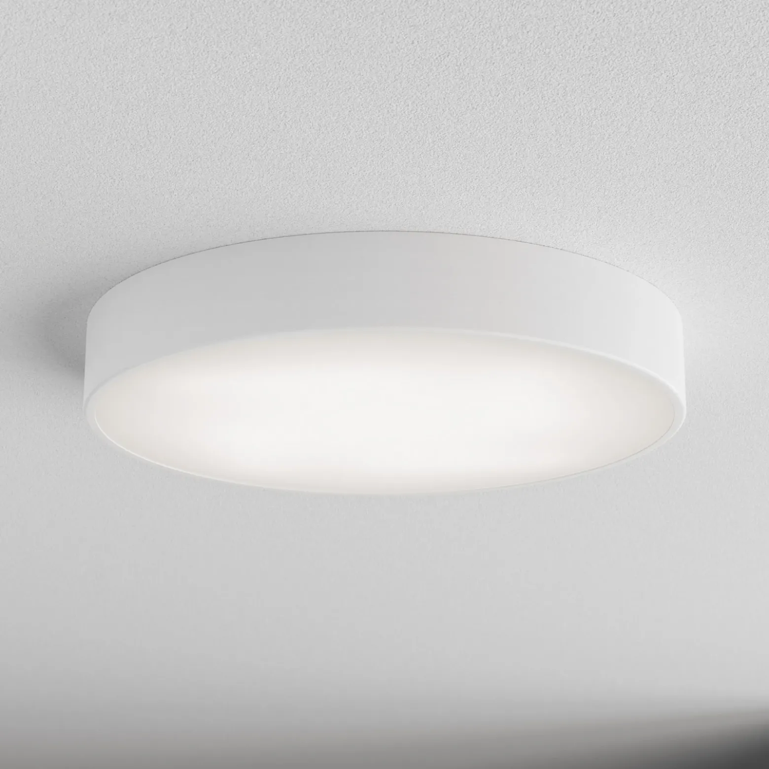 Plafón Cleo, Ø 50 cm, IP20, blanco, metal, E27