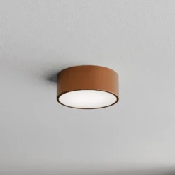 Plafón Cleo, Ø 20 cm, IP54, color cobre, metal, E27