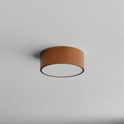 Plafón Cleo, Ø 20 cm, IP54, color cobre, metal, E27
