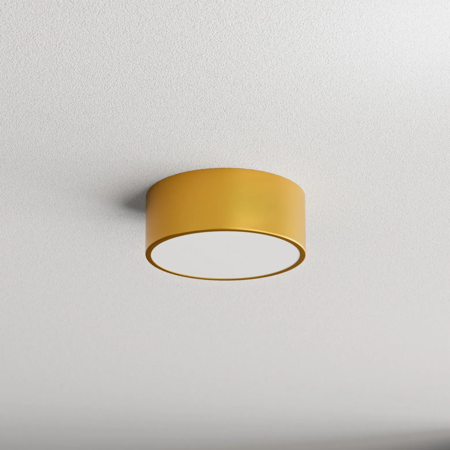 Plafón Cleo, Ø 20 cm, IP54, dorado, metal, E27