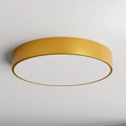 Plafón Cleo, Ø 50 cm, IP54, dorado, metal, E27