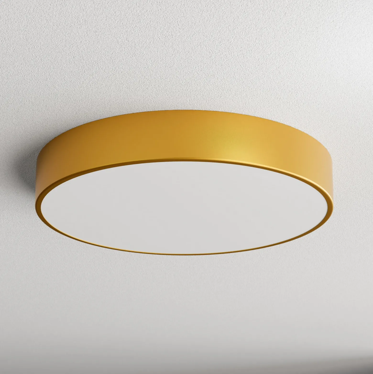 Plafón Cleo, Ø 50 cm, IP54, dorado, metal, E27