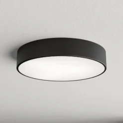 Plafón Cleo, Ø 40 cm, IP20, negro, metal, E27
