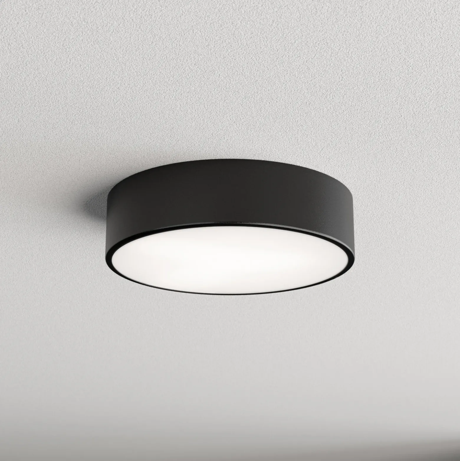 Plafón Cleo, Ø 30 cm, IP20, negro, metal, E27