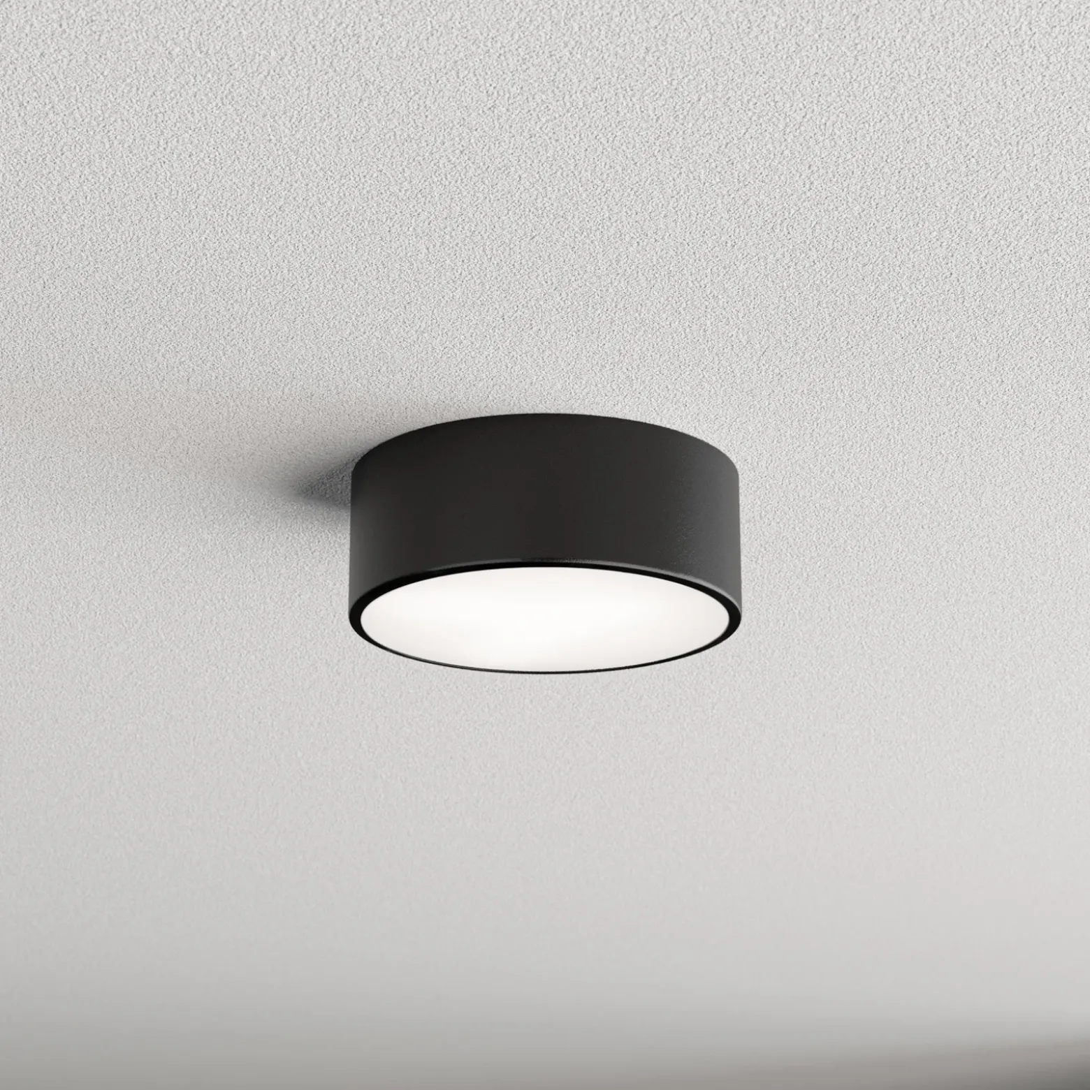 Plafón Cleo, Ø 20 cm, IP20, negro, metal, E27
