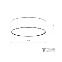 Plafón Cleo, Ø 20 cm, IP20, negro, metal, E27