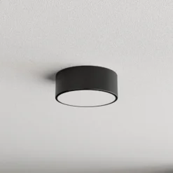 Plafón Cleo, Ø 20 cm, IP20, negro, metal, E27