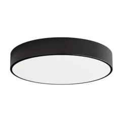 Plafón Cleo, Ø 50 cm, IP54, negro, metal, E27