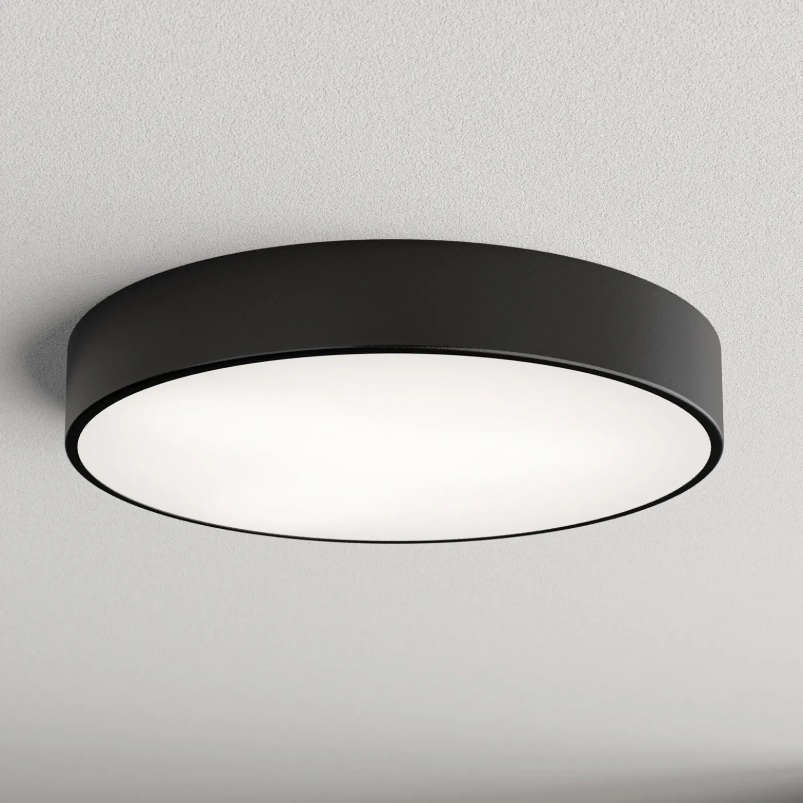 Plafón Cleo, Ø 50 cm, IP20, negro, metal, E27