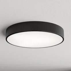Plafón Cleo, Ø 50 cm, IP20, negro, metal, E27