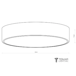 Plafón Cleo, Ø 50 cm, IP20, negro, metal, E27