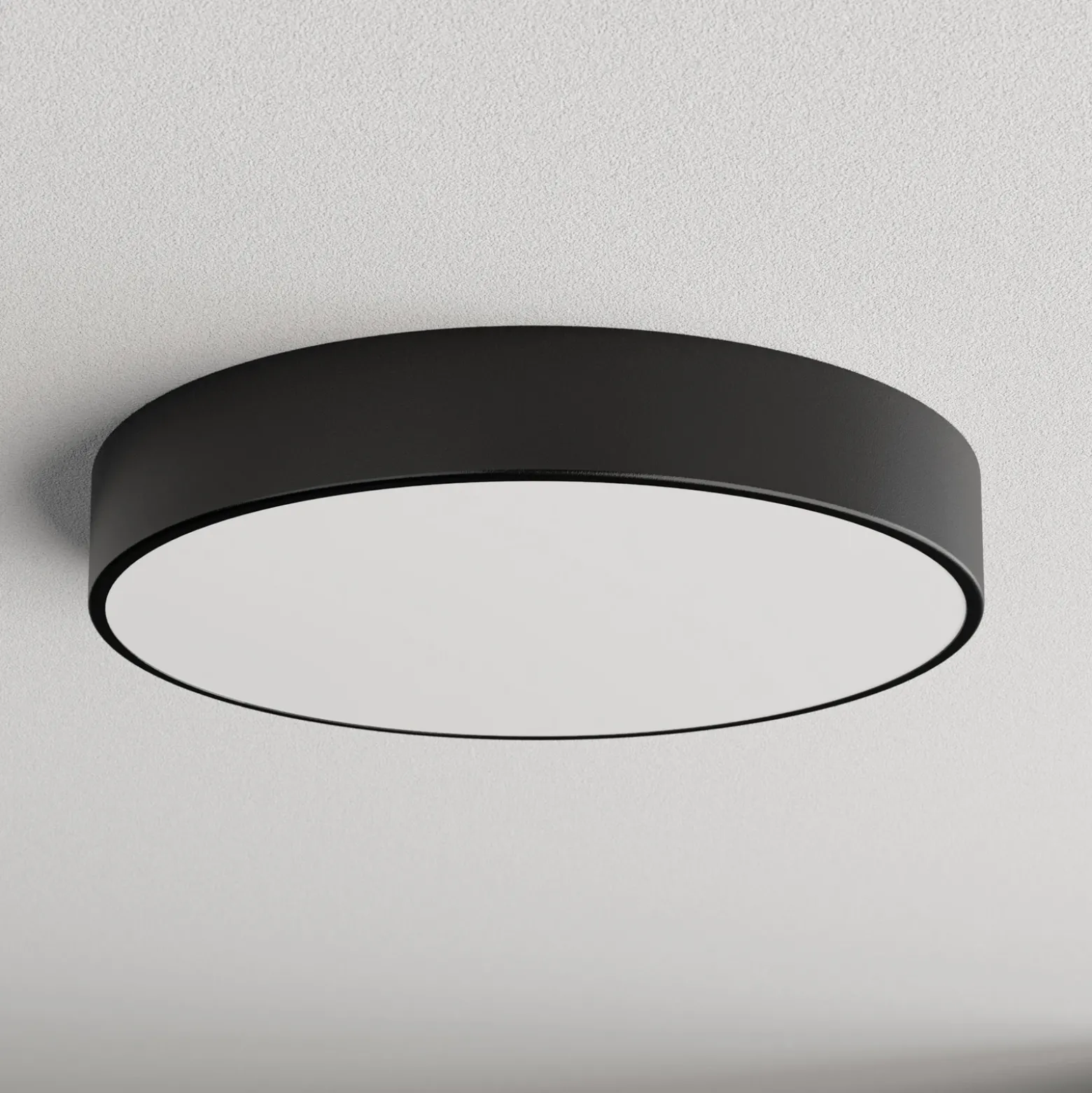 Plafón Cleo, Ø 50 cm, IP20, negro, metal, E27