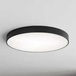 Plafón Cleo con difusor de vidrio, negro, Ø 78cm