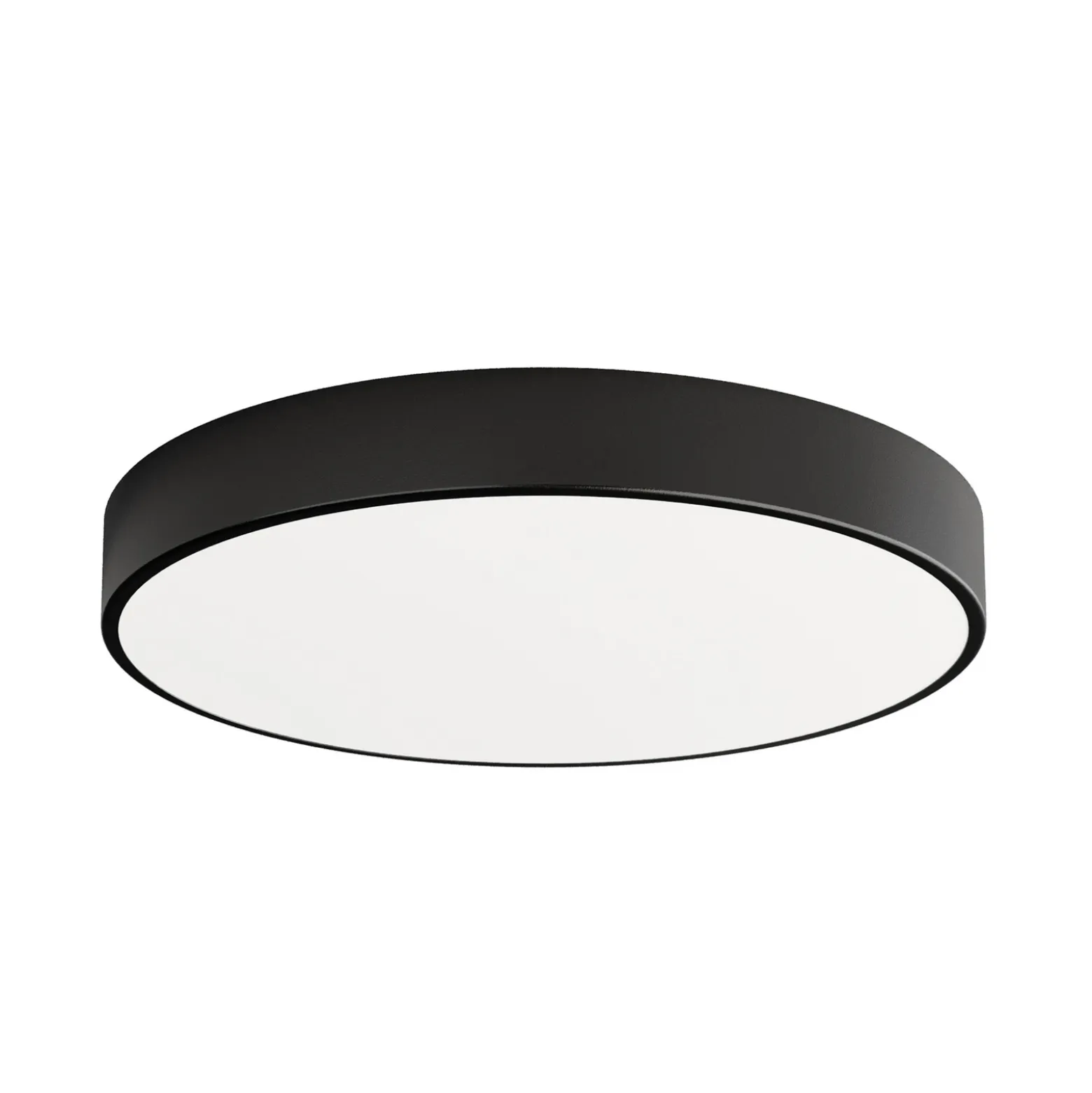 Plafón Cleo con difusor de vidrio, negro, Ø 60cm