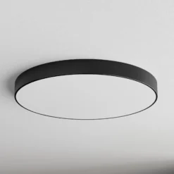 Plafón Cleo con difusor de vidrio, negro, Ø 78cm