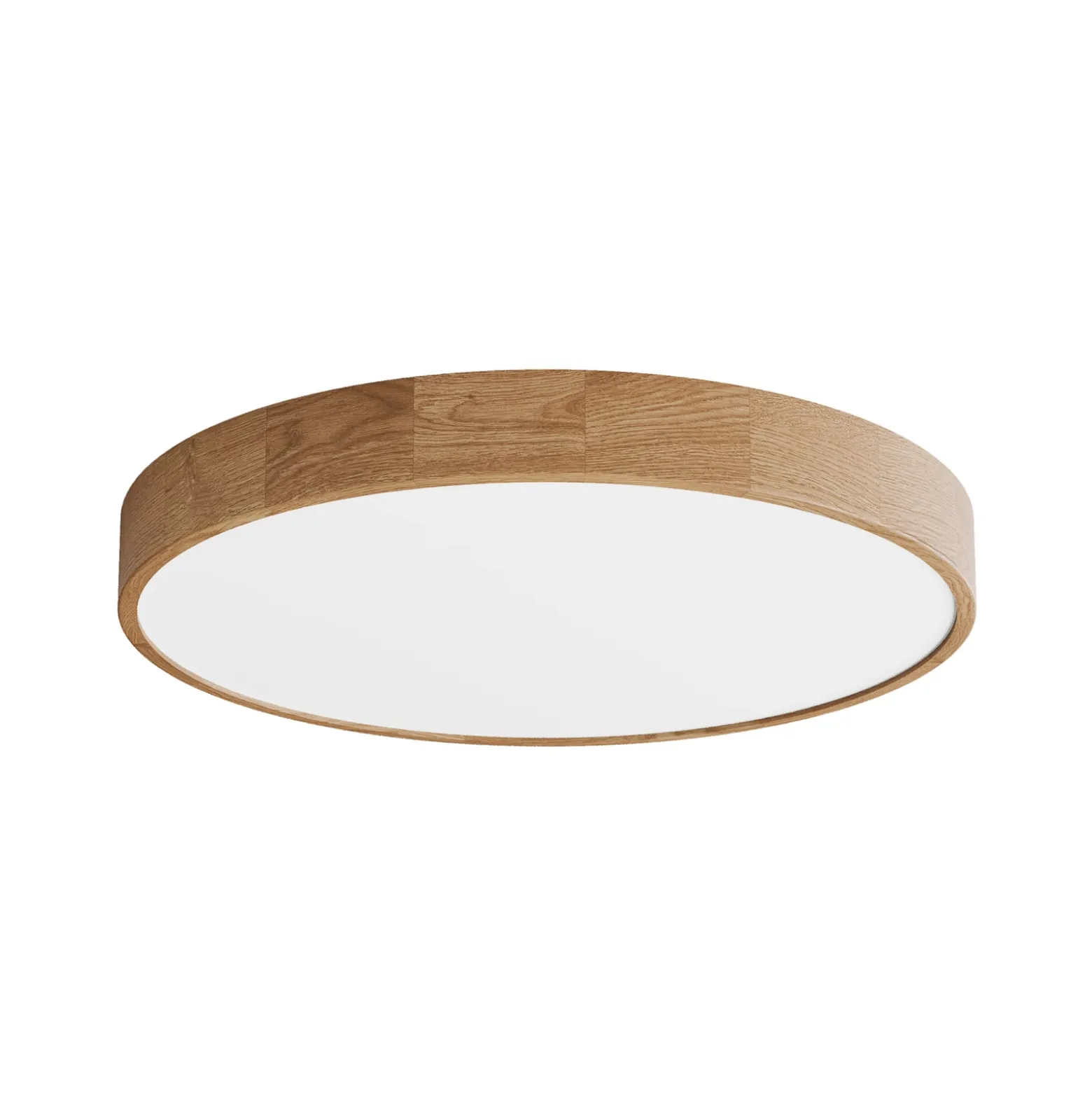 Plafón Cleo DR800, madera de roble, Ø 80 cm, 6 luces, E27