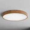 Plafón Cleo DR800, madera de roble, Ø 80 cm, 6 luces, E27