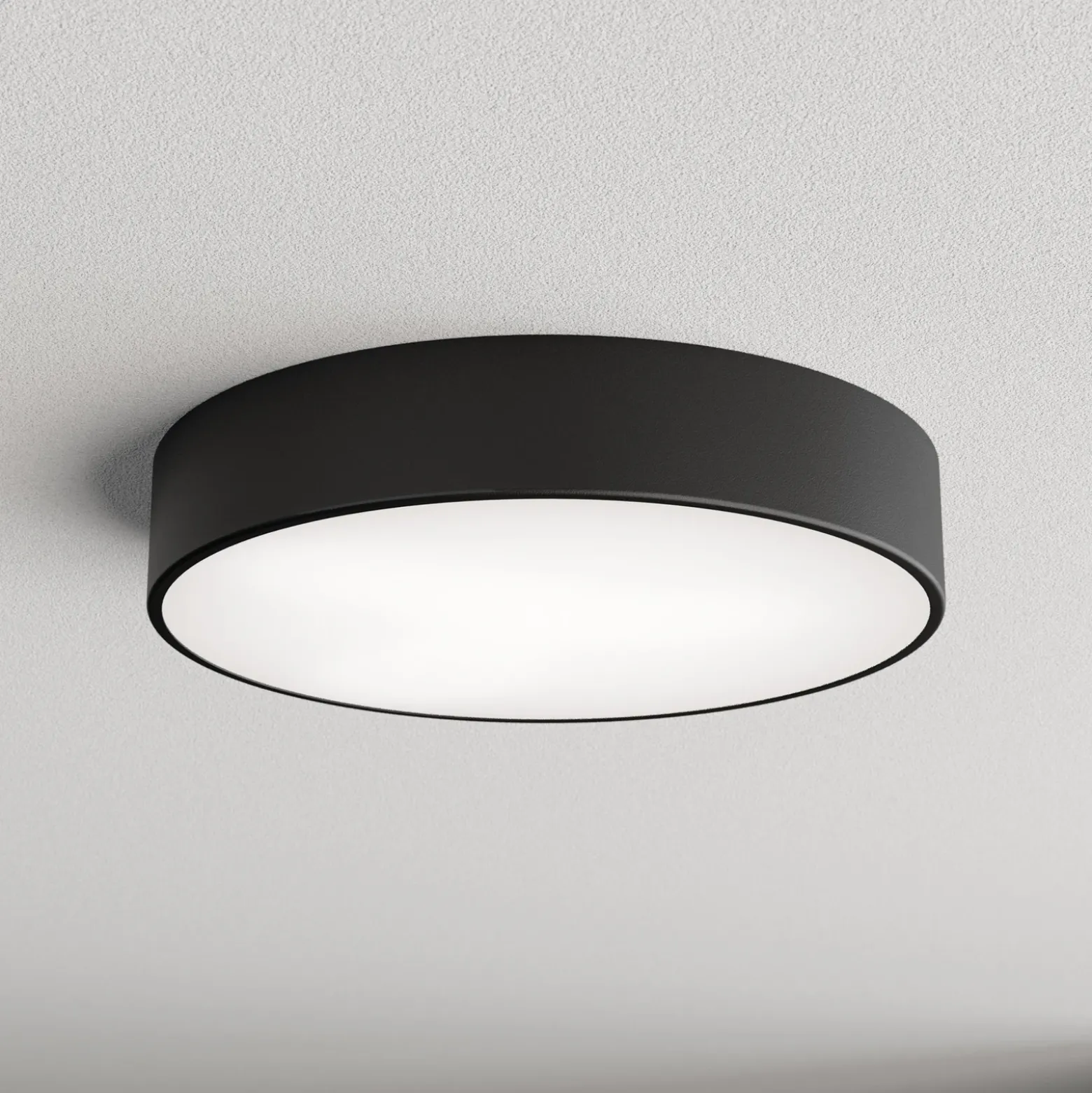 Plafón Cleo 400, IP54, Ø 40 cm negro