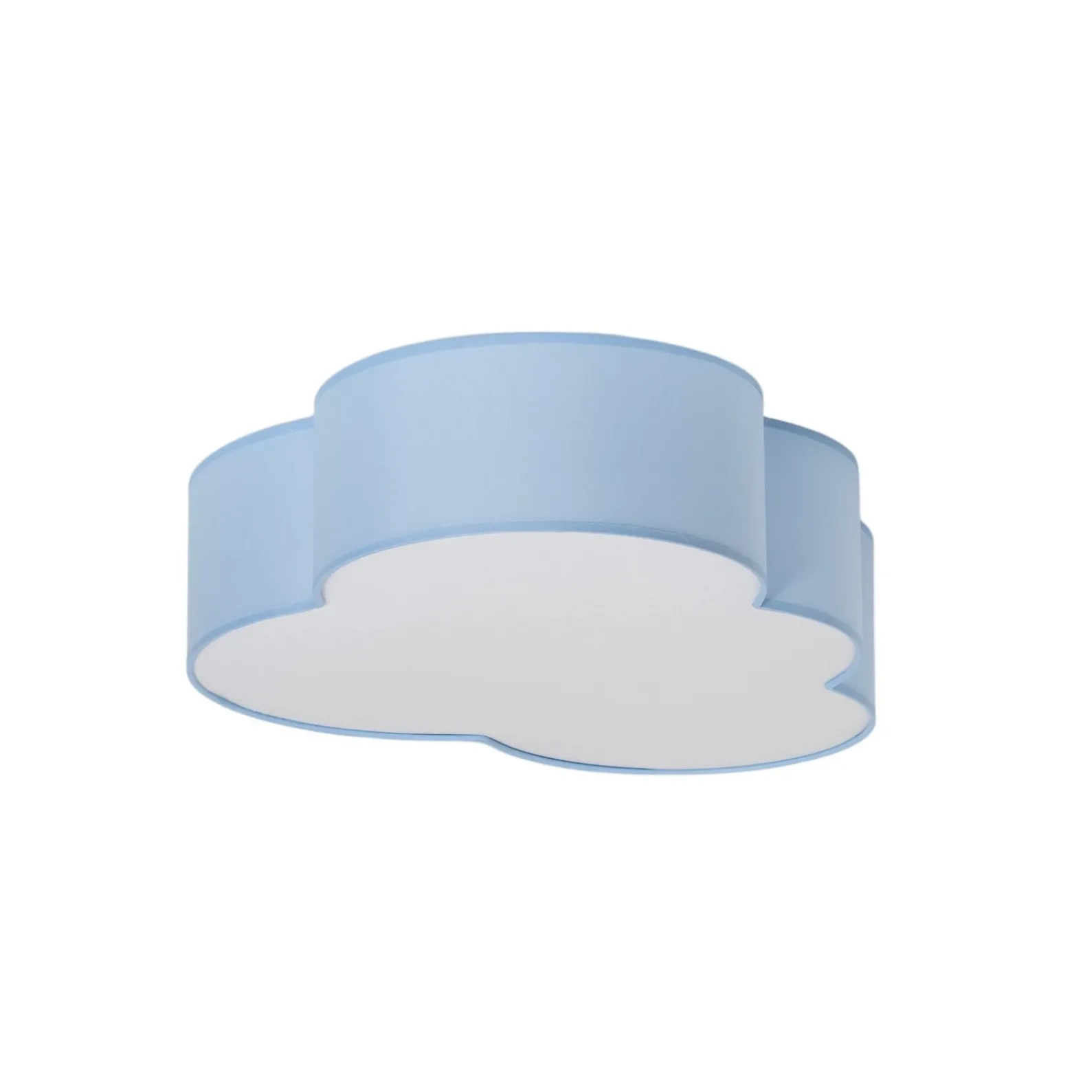 Plafón Cloud, azul, 63 cm de largo, textil, nube, E27