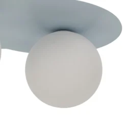 Plafón Cloud, azul, 3 luces, cristal, longitud 51 cm, G9