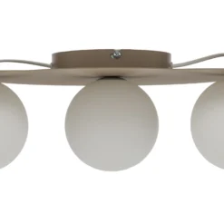 Plafón Cloud, beige, 3 luces, cristal, longitud 51 cm, G9