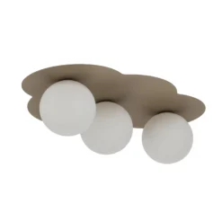 Plafón Cloud, beige, 3 luces, cristal, longitud 51 cm, G9