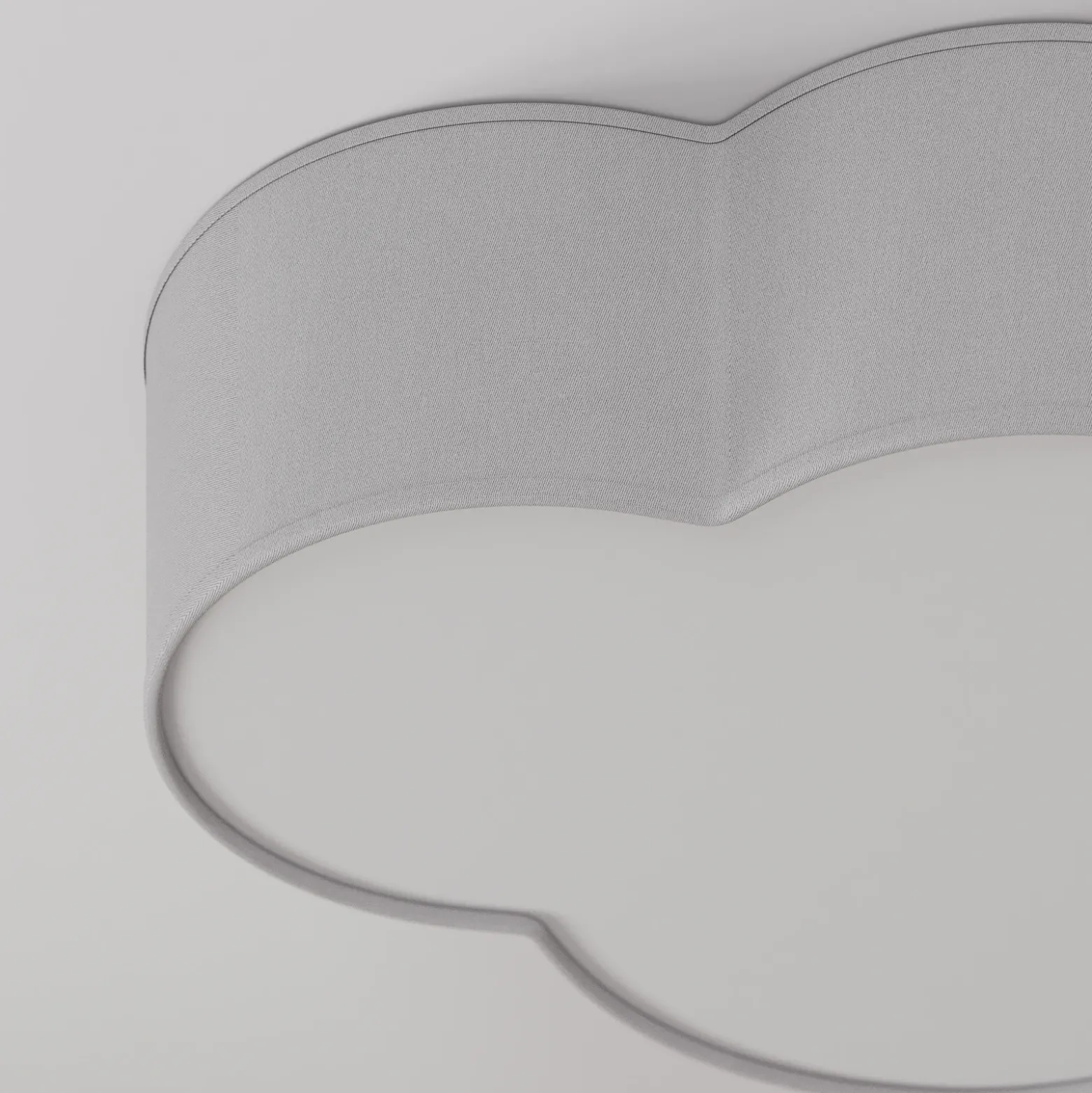 Plafón Cloud de tela, longitud 62 cm, gris